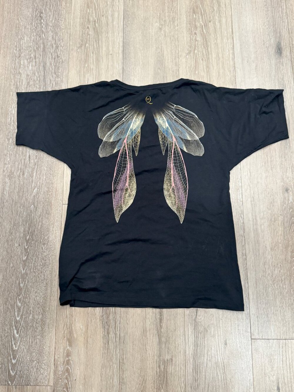 McQ Alexander McQueen Black Dragonfly Insect Wings Graphic T-Shirt - Size M